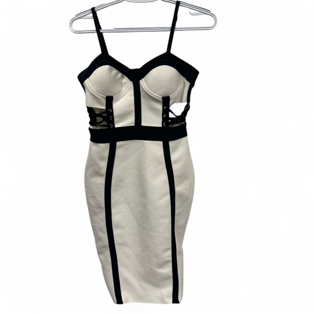 Black and white cut out bodycon dress size L